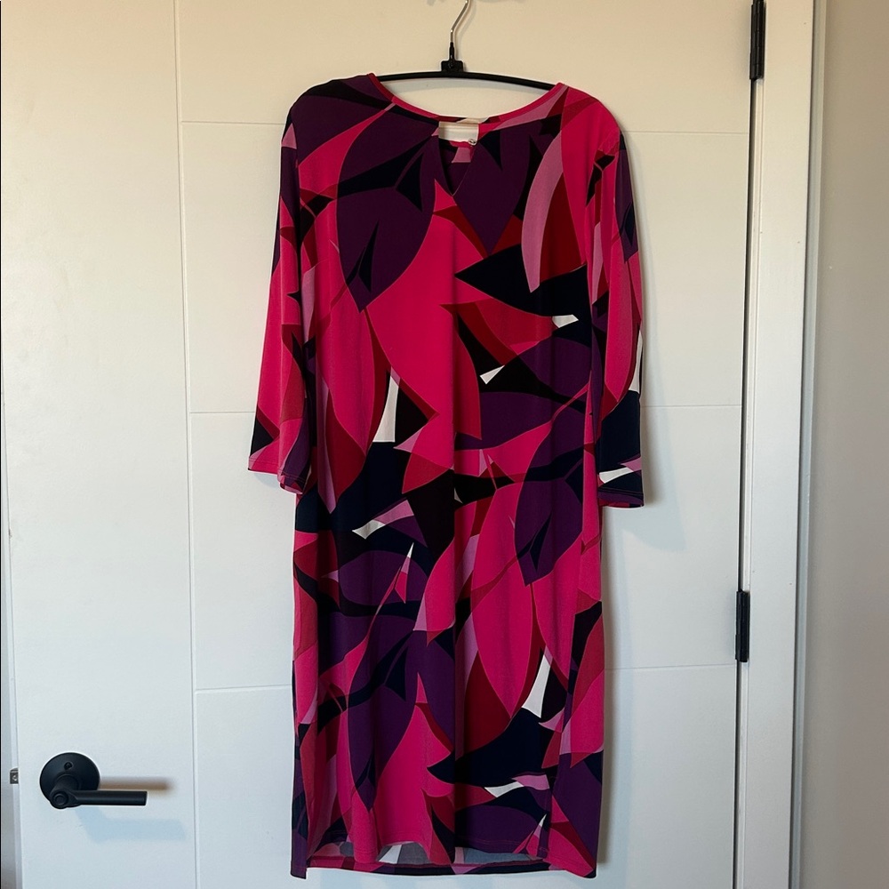 Chico's Pink and Purple Geometric Dress